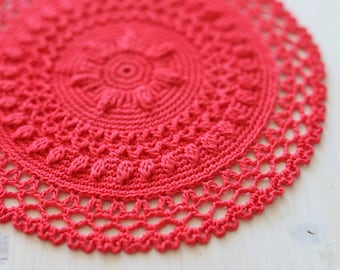 PDF Jenna Doily pattern by gull808, crochet doily pattern, textured doily, tutorial, coaster pattern, tablecloth pattern, 3d crochet, lace