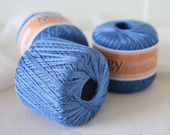 Royal Blue Cotton Crochet Thread: Size 10 Meggy Yarn