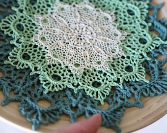 PDF Set of 2 crochet patterns - Kelly doilies designed by Olga Shalaeva gull808 - textured doilies patterns, crochet pattern, doily pattern