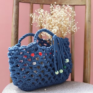 Crochet bag avoska - 100% cotton - summer bag - beach bag - swimming bag - vintage style bag, sport, retro, antique, vegan, lace, shopping