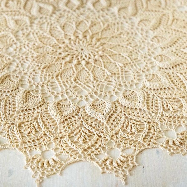 Flora crochet doily, designed by Julia Hart, 58 cm