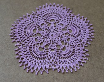 Crochet doily Sylvia, peach and pink color