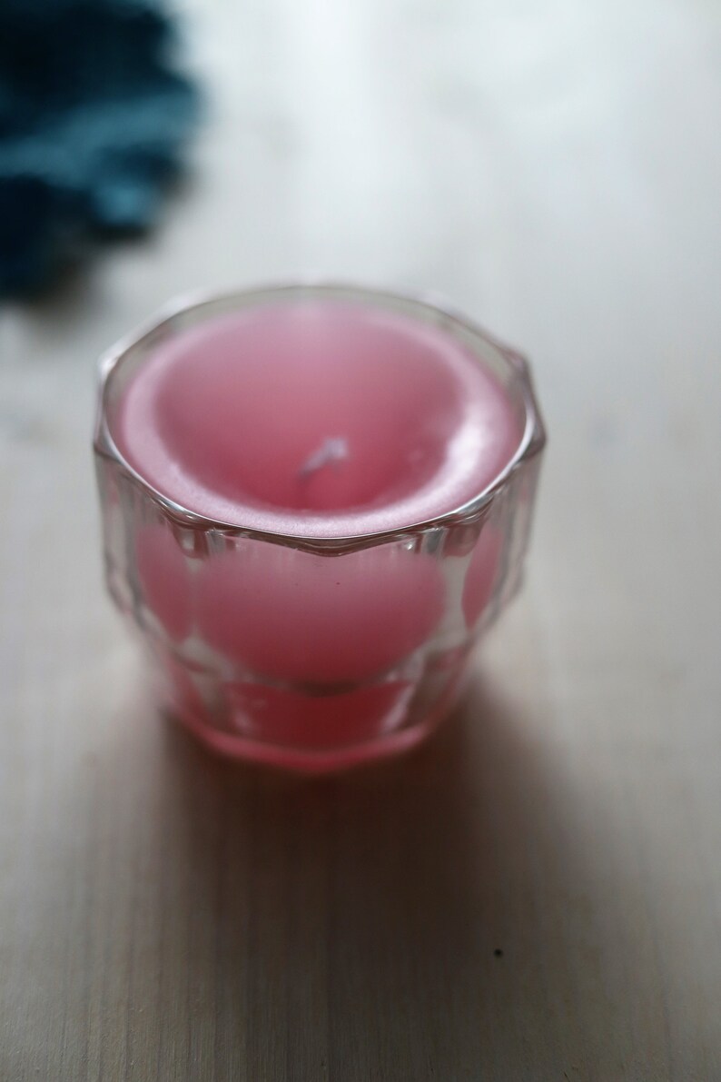 Beautiful pink candle in glass jar candles jar candle aroma Etsy