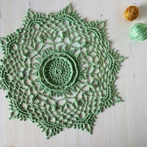 PDF Elaine Doily crochet pattern designed by Olga Shalaeva gull808 3d doilies textured decor shabby written tutorial boho hygge diy gift image 1
