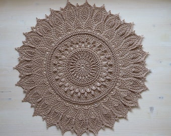 Crochet Cotton Doily: Boho Shabby Chic Table Decor (17 inch)