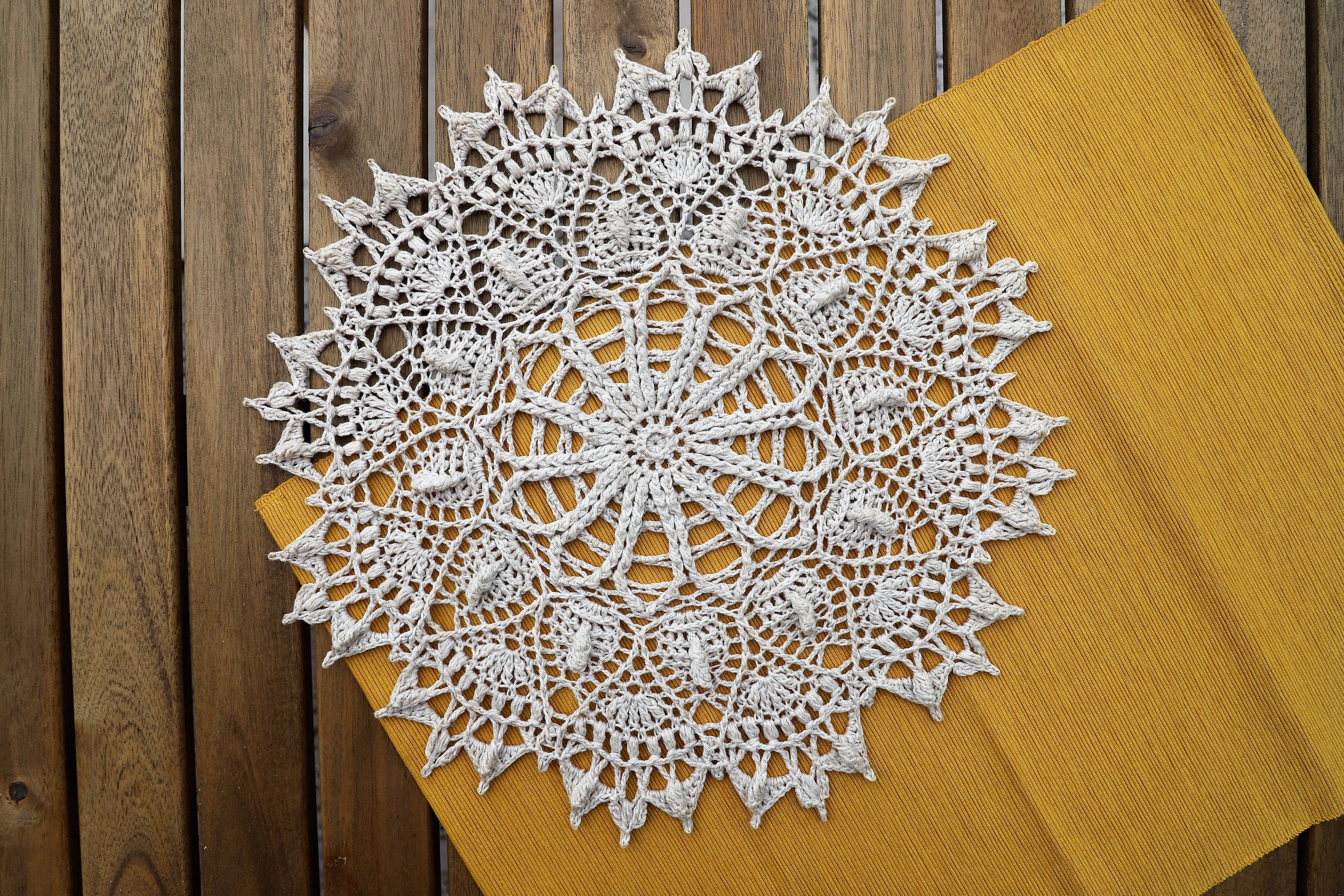 Beverly Textured Crochet Doily Pattern by Olga Shalaeva (PDF