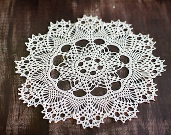 Cotton crochet doily 13” 33 cm