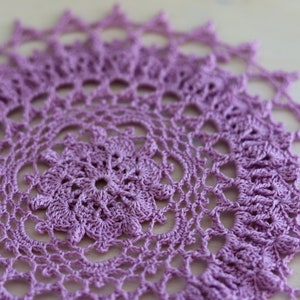 Crochet doily 24 cm home decor christmas thanksgiving tablecloth decoration gift for her vintage shabby boho hygge lavender handmade table image 3