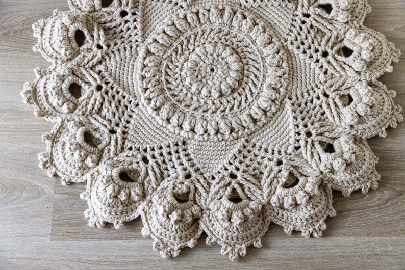 Vintage style crochet carpet, 90 cm image 1