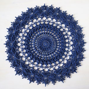 Agnes crochet doily designed by Zoya Matushenko, 36 cm, crochet decor, texture doily, 3d crochet, shabby, vintage, Christmas, gift, for her image 2