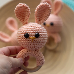 Crochet bunny toy for newborn babies