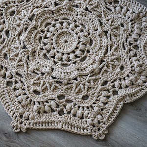 Crochet Cotton Rug 100cm: Textured Home Decor