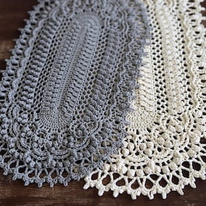 PDF Donna Doily Pattern by gull808 crochet doily tablecloth oval doily pattern tutorial crocheting instruction handmade vintage table runner