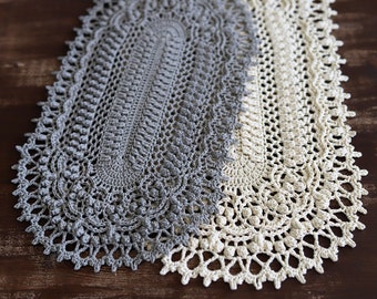 PDF Donna Doily Pattern by gull808 crochet doily tablecloth oval doily pattern tutorial crocheting instruction handmade vintage table runner