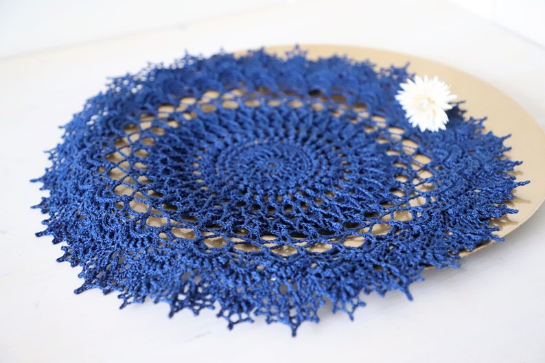 Agnes crochet doily designed by Zoya Matushenko, 36 cm, crochet decor, texture doily, 3d crochet, shabby, vintage, Christmas, gift, for her image 3