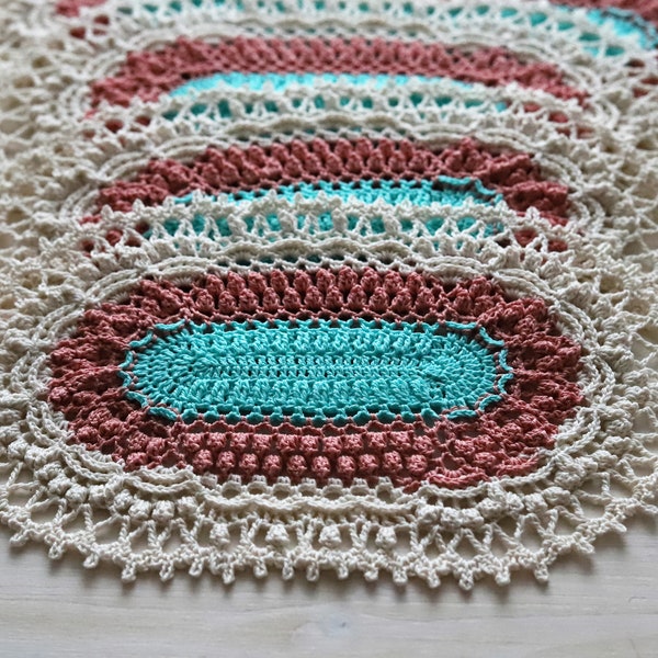 3-colored Donna Doilies designed by gull808 - 3 sizes available - textured doily table runner tablecloth vintage decoration hygge home gift