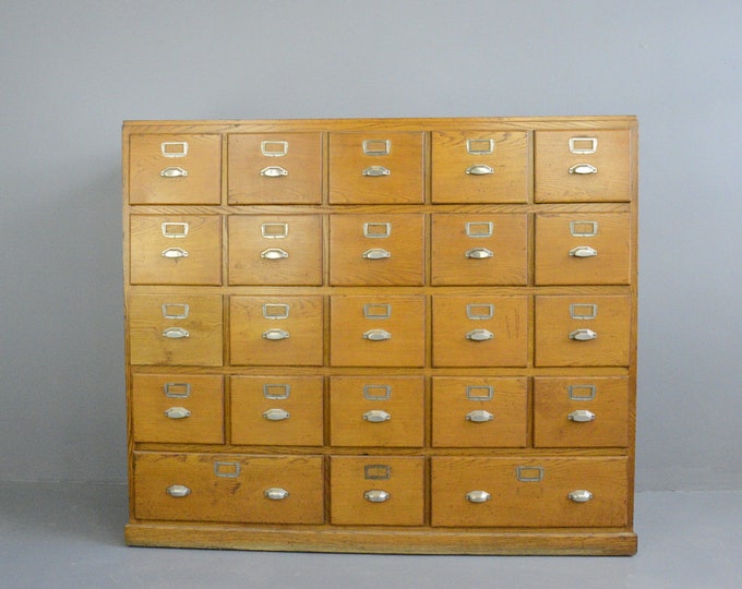 Large Bank Of French Art Deco Filing Drawers Circa 1930s