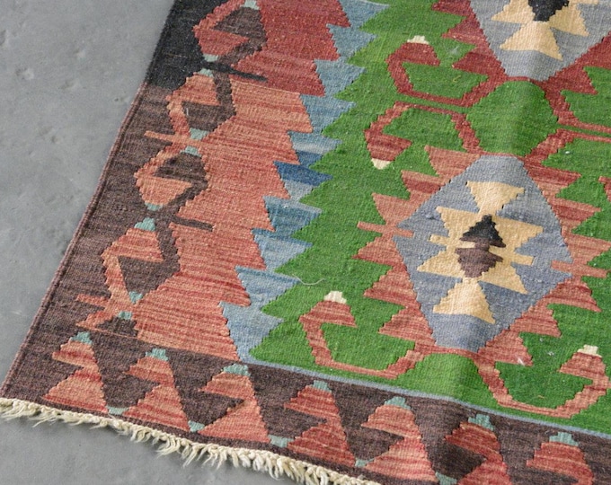Hand Made Kilim Rug Circa 1950s