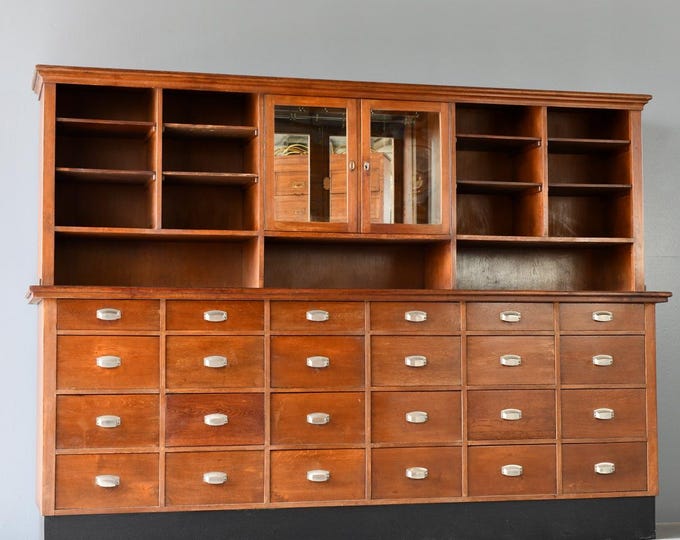 German Oak Haberdashery Cabinet Circa 1920s