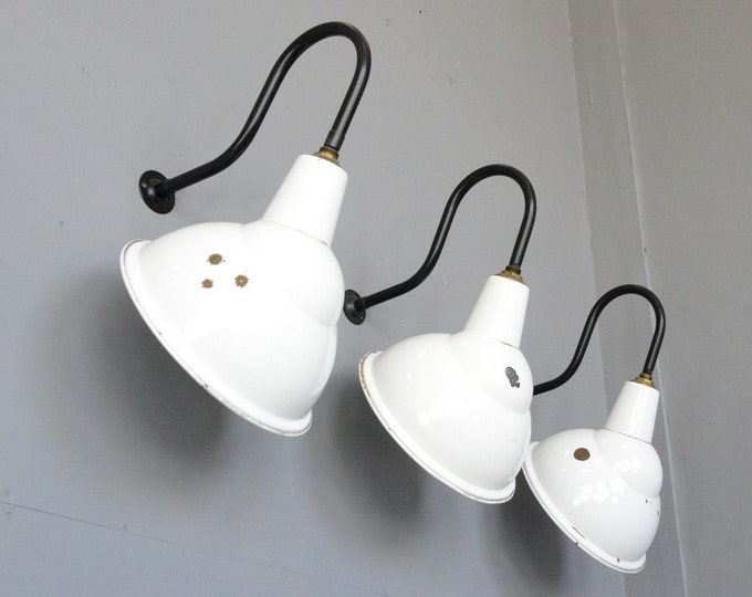 Industrial Angled Wall Lights By Benjamin Circa 1950s