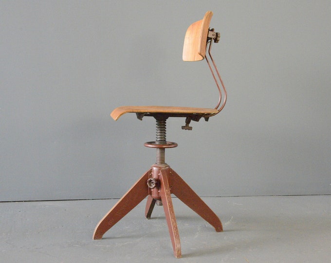 Industrial Factory Chair By Rowac Bemefa Circa 1950s