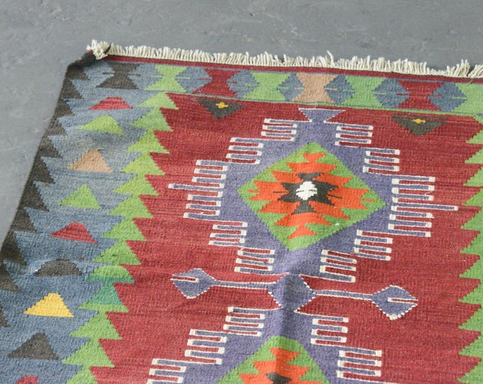 Hand Made Kilim Rug Circa 1950s