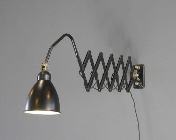 Wall Mounted Industrial Scissor Lamp By AGI Circa 1930s
