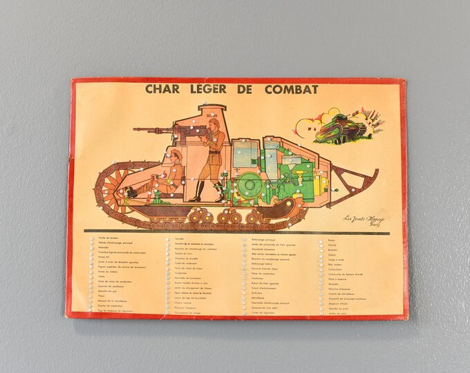 French Tank Training Chart Circa 1930s