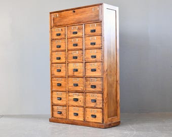 Bank Of Pine Workshop Drawers Circa 1940s