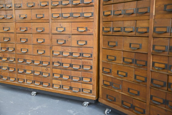 Wooden Dental Surgery Record Cabinets Circa 1950s Etsy