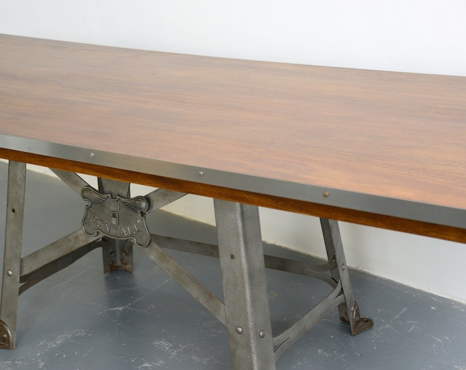 Large English Industrial Table By Bentall Circa 1910