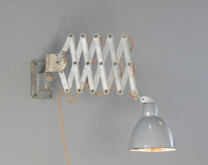 Wall Mounted Industrial Scissor Lamp By Siemens