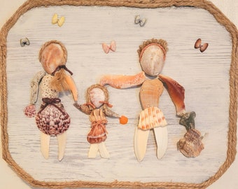 Seashell Family with Dog