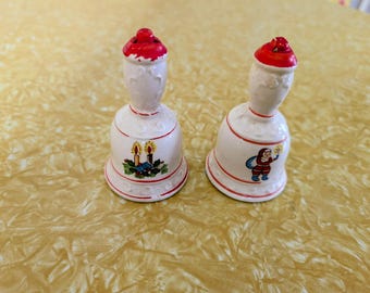 Vintage Christmas Bell Salt Pepper Shakers