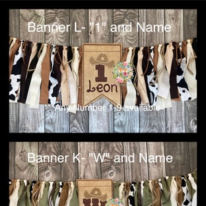 Cowboy Rodeo Banner, Rodeo highchair banner, Cow highchair banner, How the West Was One, First Birthday Banner