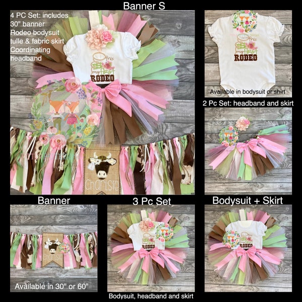 My first Rodeo birthday, Rodeo outfit girl, birthday tutu, Rodeo Banner, Rodeo highchair banner, Cow highchair banner, First Birthday Banner