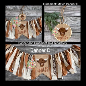 Highland Cow, Highland Cow highchair banner, Cow highchair banner, holy cow I'm One, Moo Moo I'm Two, First Birthday Banner