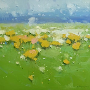 Flowers Breeze, Original oil Painting, handmade artwork, One of a kind