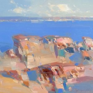 Klippen , Original Ölgemälde, handgefertigtes Kunstwerk, ein Unikat