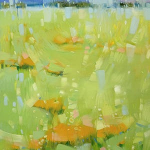 Yellow Field, Original oil Painting, Handmade artwork, One of a kind