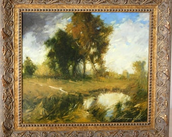 Painting  Landscape  Original oil painting Oil on Canvas Iimpressionism Classic Handmade artwork Nature One Of a Kind  Ready to Hang