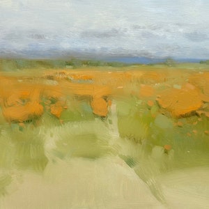 Yellow Valley, Impressionism, handmade artwork, One of a kind