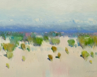 Día de verano, Pintura al óleo original, Obra de arte hecha a mano, Único en su clase