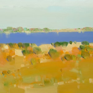 Lake Side, Original oil painting, handmade artwork, impressionism, One of a kind