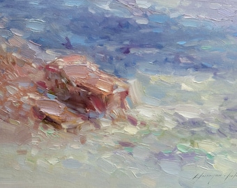 Hill, Original oil Painting, Handmade artwork, One of a kind