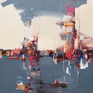 Monochrome Grove Modern art Original oil painting, handmade artwork, One of a kind