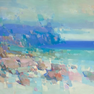 Ocean Side, Original Ölgemälde, handgefertigtes Kunstwerk, Unikat