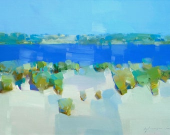 See See, Landschaft Original Ölgemälde, Handgefertigtes Kunstwerk, Unikat
