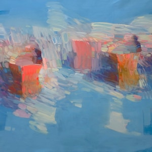 Fishing Boats, Original oil Painting, Handmade artwork, One of a kind