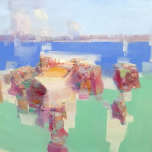 Fishing Boats, Original oil Painting, Handmade artwork, One of a kind